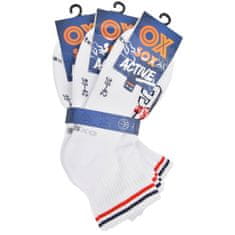 OXSOX Active pánské letní sportovní antibakteriální ponožky 5300123 3-pack, bílá, 43-46