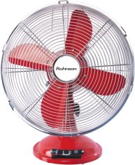 Rohnson R-864 kovový stolní ventilátor 30 cm, červená