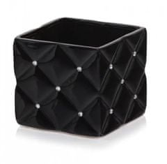Polnix Keramické pouzdro černé čtvercové glamour 14 cm