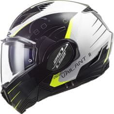 LS2 VALIANT II CODEX překlápěcí helma bílá/černá vel.S