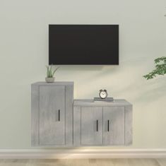 shumee 2dílný set TV skříněk betonově šedý kompozitní dřevo