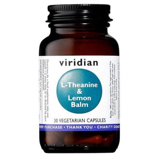 VIRIDIAN nutrition L-Theanine and Lemon Balm (L-Theanin s meduňkou), 30 kapslí