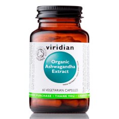 VIRIDIAN nutrition Ashwagandha Extract (Indický ženšen KSM-66) Organic, 60 kapslí