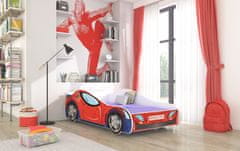 nabbi Dětská postel s matrací Sland 80x160 cm - červená/bílá