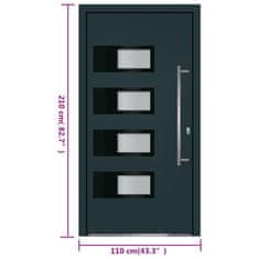 Vidaxl Vchodové dveře antracitové 110 x 210 cm hliník a PVC
