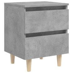 Vidaxl Noční stolek s nohami z borovice betonově šedý 40 x 35 x 50 cm