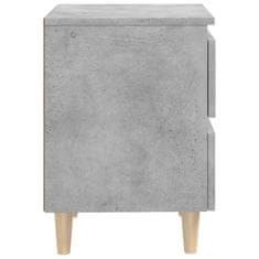 Vidaxl Noční stolek s nohami z borovice betonově šedý 40 x 35 x 50 cm