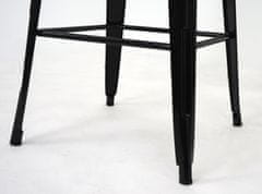 MCW Set barový stůl + 2x barová židle A73, barová židle barový stůl, kovový průmyslový design ~ černá