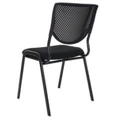 MCW Sada 4 židlí pro návštěvníky T401, stohovatelná konferenční židle, látka/textil ~ sedák černý, nohy černé