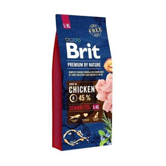 Brit By Nature Senior Large/Extra Large Chicken granule pro starší psy velkých a obřích plemen s kuřecím masem 15 kg