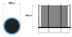LEBULA Síť na ohrazení trampolíny - vnitřní 250 cm 8 stop
