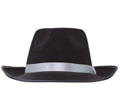 Guirca Mafiánský pánský klobouk s bílou mašlí