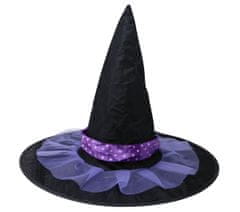 Guirca Čarodějnický klobouk fialově černý