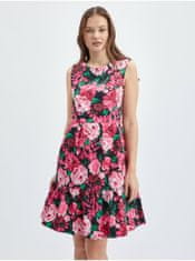 Orsay Černo-růžové dámské květované šaty 32