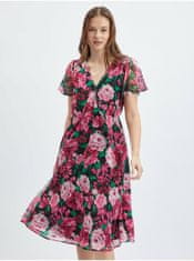 Orsay Černo-růžové dámské květované šaty 38
