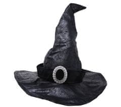 Guirca Čarodějnícky klobúk kožený černý