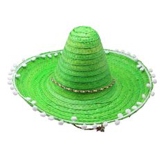 Guirca Mexický klobouk slaměný zelený 45cm