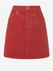Pepe Jeans Červená dámská džínová sukně Pepe Jeans XS