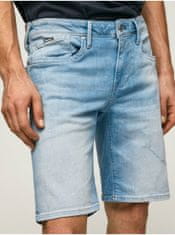 Pepe Jeans Světle modré pánské džínové kraťasy Pepe Jeans S-M