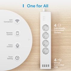Meross Smart Wi-Fi Power Strip 4AC+4USB Apple HK