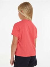 Tommy Hilfiger Tmavě růžové holčičí tričko Tommy Hilfiger 152
