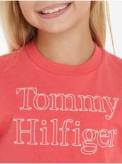 Tommy Hilfiger Tmavě růžové holčičí tričko Tommy Hilfiger 152