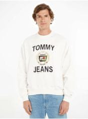 Tommy Jeans Bílá pánská mikina Tommy Jeans Boxy Luxe Cre S