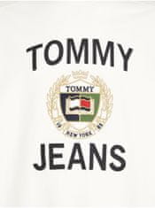 Tommy Jeans Bílá pánská mikina Tommy Jeans Boxy Luxe Cre S