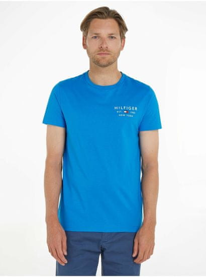 Tommy Hilfiger Modré pánské tričko Tommy Hilfiger Brand Love Small