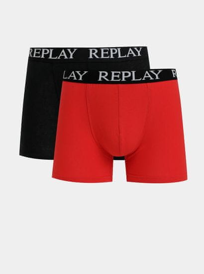 Replay Sada dvou boxerek v černé a červené barvě Replay