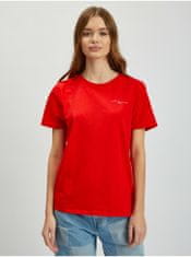 Tommy Hilfiger Červené dámské tričko Tommy Hilfiger 1985 Reg Mini Corp Logo M