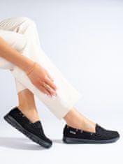 Amiatex Trendy dámské mokasíny bez podpatku, černé, 36