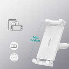 Choetech T548 flexibilný držák na mobil, Qi nabíječka 10W, bílý