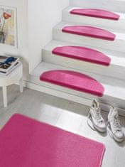 Hanse Home Sada 15ks nášlapů na schody: Fancy 103011 růžové, samolepící 23x65 půlkruh (rozměr včetně ohybu), sada 15 ks