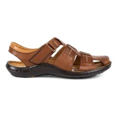Pánské kožené sandály 220KAM hnědé velikost 48