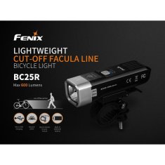 Fenix Světlo BC25R - přední, 600 lm, černá