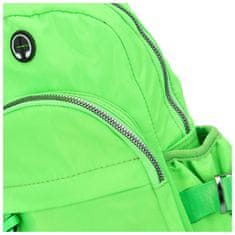 Paolo Bags Módní dámský látkový batůžek Zuzanna, výrazná zelená