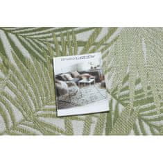 eoshop Koberec, běhoun SISAL SION palmové listy, tropický 2837 ploché tkaní ecru / zelená (Velikost: 70x250 cm)