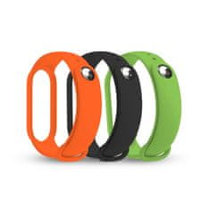 RhinoTech Řemínky pro Xiaomi Mi Band 5 (3-pack černá, oranžová, zelená), RTACC227
