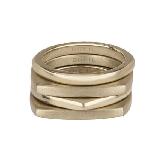 Breil Moderní sada pozlacených prstenů New Tetra TJ302