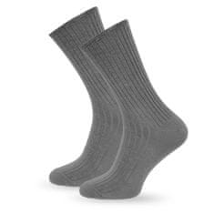 SOKKO 3x Pánské dlouhé ponožky šedá, bez stlačení 42-44