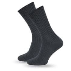 SOKKO 6x Pánské dlouhé ponožky grafitové, bez stlačení 42-44