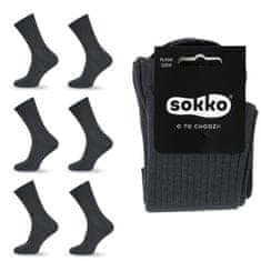 SOKKO 6x dámské ponožky bez tlaku grafitové dlouhé 36-38
