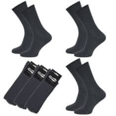 SOKKO 3x Pánské dlouhé ponožky grafitové, bez stlačení 42-44