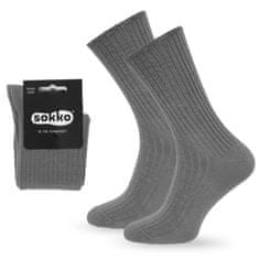 SOKKO 12x pánské dlouhé ponožky šedá bez tlaku 45-47