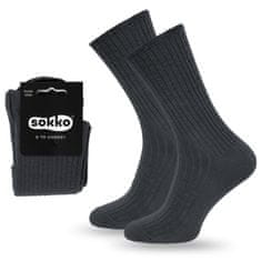SOKKO 12x pánské dlouhé ponožky grafit bez tlaku 42-44
