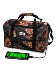 TopKing Cestovní taška WIZZAIR 40 x 30 x 20 cm s USB, černá/zlatá
