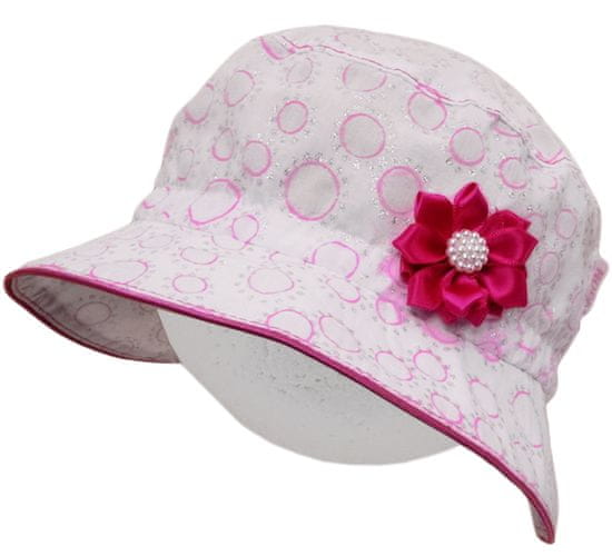 ROCKINO Dívčí letní klobouk vzor 3351 - bílorůžový