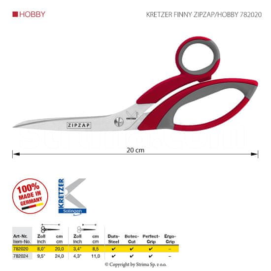 Kretzer - Solingen Krejčovské nůžky KRETZER FINNY ZIPZAP/HOBBY 782020