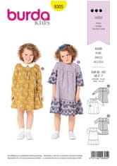 Burda Střih Burda 9305 - Dětské nabírané áčkové šaty